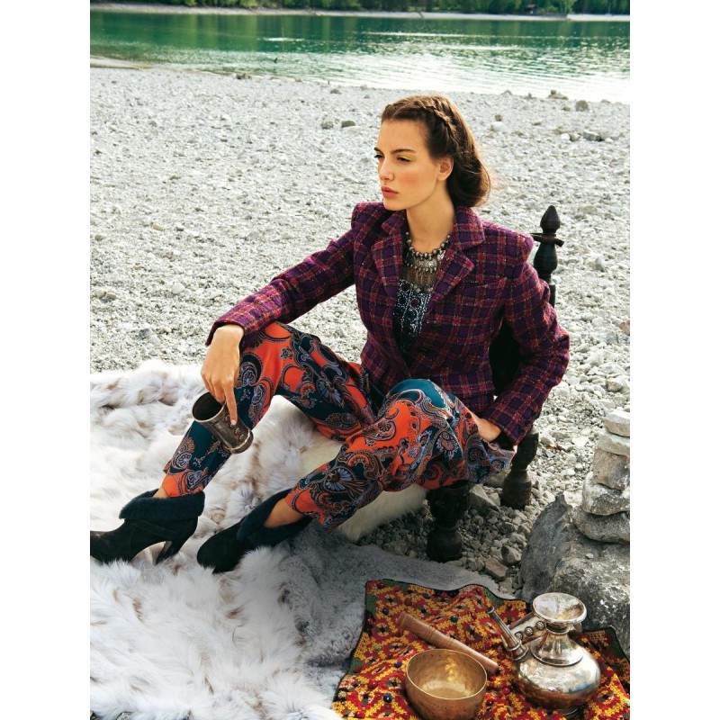 Pattern Wool jacket with a...