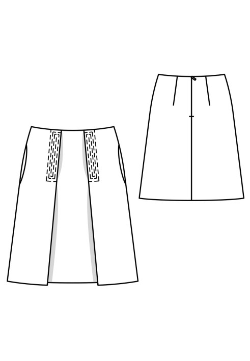 Pattern A-line skirt with stitched pleats (Burda 5/2020, pattern no. 110 C)