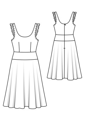 Pattern Dress with straps with a deep neckline (Burda 5/2020, pattern number 107)