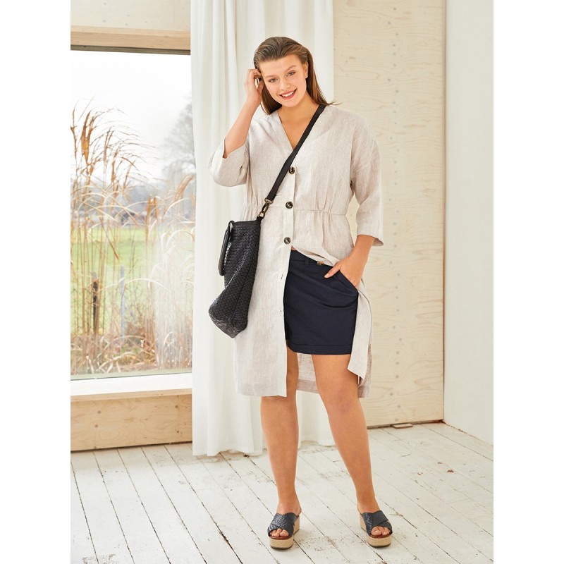 Pattern Dress-linen shirt...