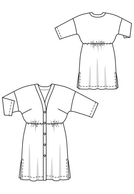 Pattern Dress-linen shirt with a through fastener (Burda 5/2020, pattern number 124)