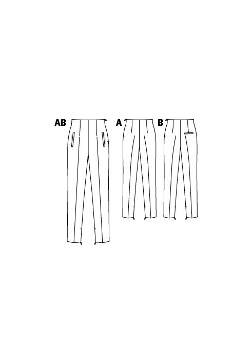 Pattern Pants with arrows with high waist (Burda 3/2011, pattern number 119 B)