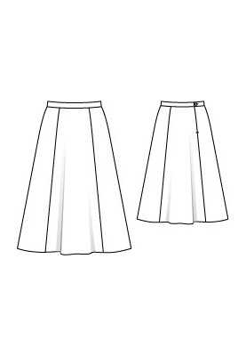 Pattern Midi skirt with a flared silhouette (Burda 4/2011, pattern number 124)