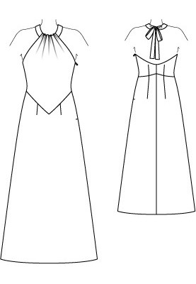 Pattern Long wedding dress with open shoulders (Burda 3/2012, pattern number 105)