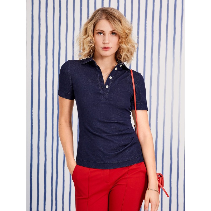 Pattern Knitted polo shirt...