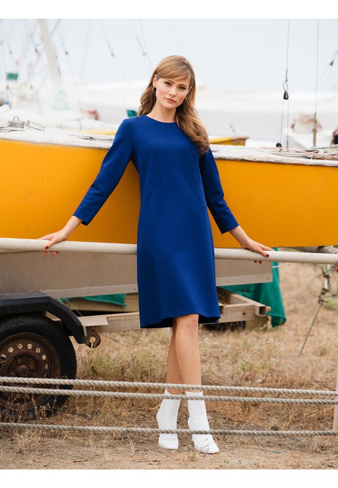 Pattern A-silhouette knitted dress with 7/8 sleeves (Burda 9/2019, pattern number 104)