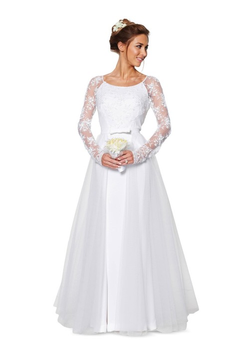 Pattern Mermaid wedding dress with a detachable full skirt (Burda 2/2014, pattern no. 6869 C)