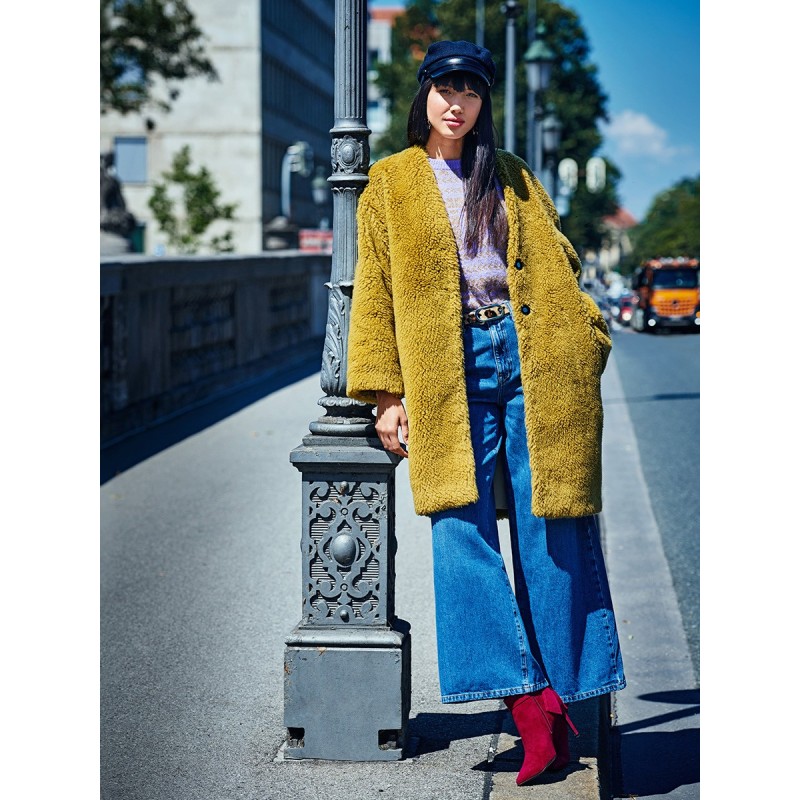 Pattern Tapered coat with...