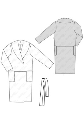 Pattern Coat with a smell and shawl collar (Burda 2/2018, pattern number 6378 A)