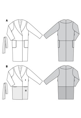 Pattern Coat with a smell and shawl collar (Burda 2/2018, pattern number 6378 A)