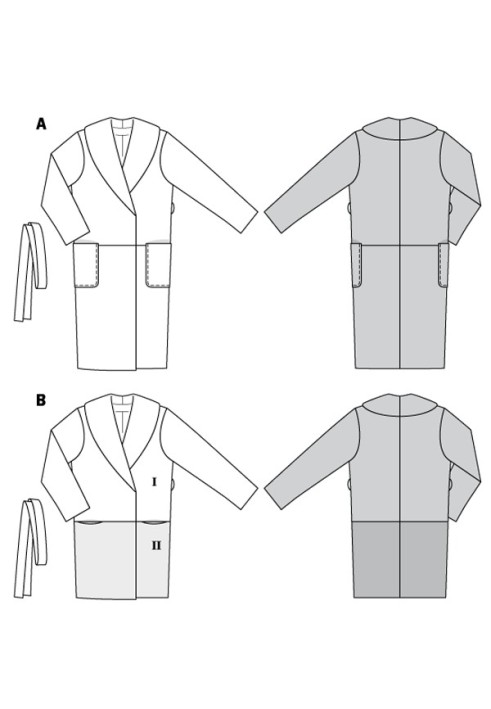 Pattern Coat with a smell and shawl collar (Burda 2/2018, pattern number 6378 A)