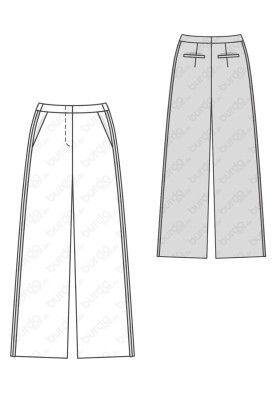 Pattern Pants of a spacious silhouette in the style of Marlene Dietrich (Burda 2/2017, pattern number 6470 B)