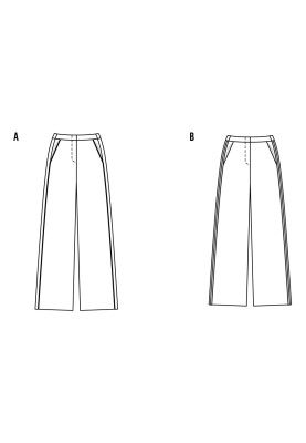 Выкройка Брюки просторного силуэта в стиле Марлен Дитрих (Burda 2/2017, № выкройки 6470 B)