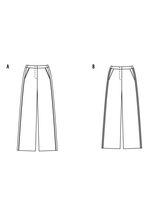 Выкройка Брюки просторного силуэта в стиле Марлен Дитрих (Burda 2/2017, № выкройки 6470 B)