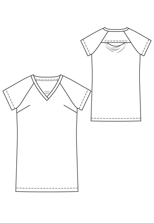 Pattern Straight-cut dress with raglan sleeves (Burda 6/2017, pattern number 125)