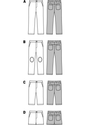 Выкройка Брюки прямого кроя в джинсовом стиле (Burda 1/2014, № выкройки 9440 A)