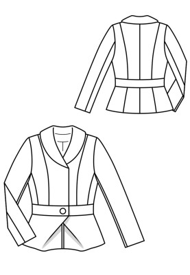 Pattern Jacket with shawl collar and basque (Burda 2/2018, pattern number 118)