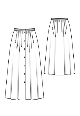 Pattern Maxi skirt with a through fastening (Burda 7/2020, pattern no. 113 B)