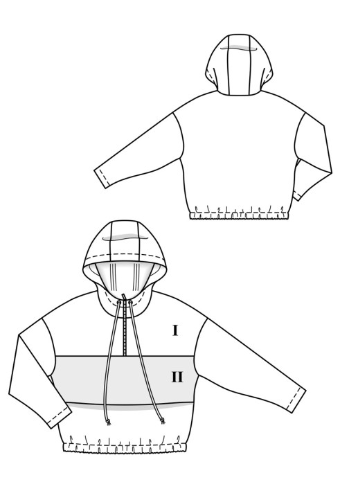 Викрійка Анорак широкого крою з відлітною деталлю переду (Burda 2/2020, № викрійки 118)