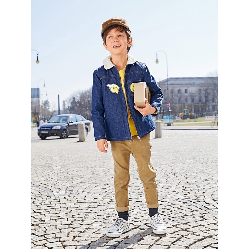 Pattern Denim jacket with a...