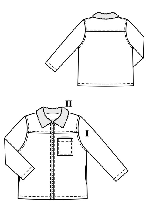 Pattern Denim jacket with a zipper (Burda 8/2019, pattern number 128)