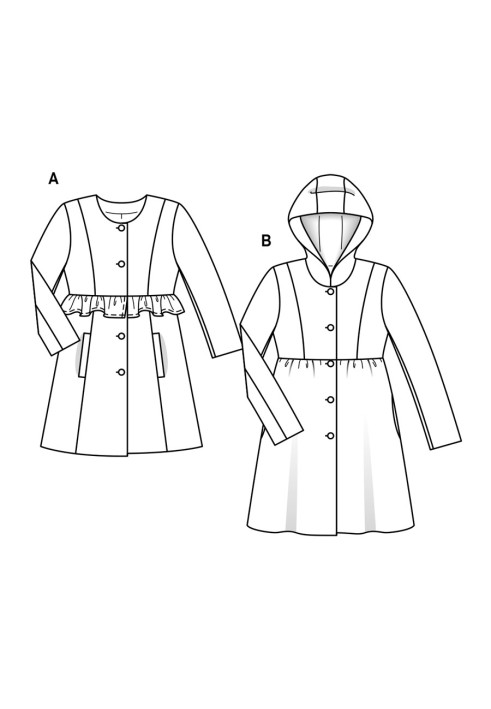 Pattern Boucle coat with a hood (Burda 2/2018, pattern number 6361 B)