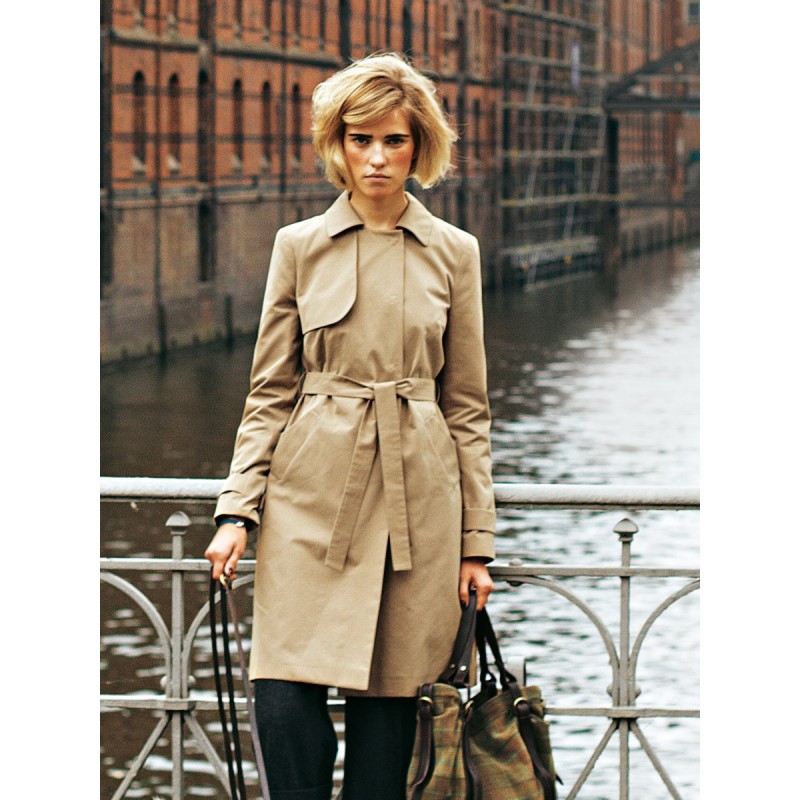 Pattern Trench coat with...