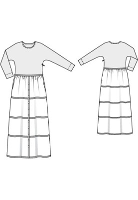 Pattern Maxi dress with a wide skirt (Burda 9/2011, pattern no. 109)