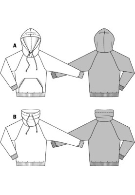 Выкройка Анорак трикотажный с рукавами реглан (Burda 2/2015, № выкройки 6718 B)