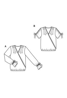 Pattern Collarless blouse with long sleeves (Burda 1/2018, pattern no. 6425 A)