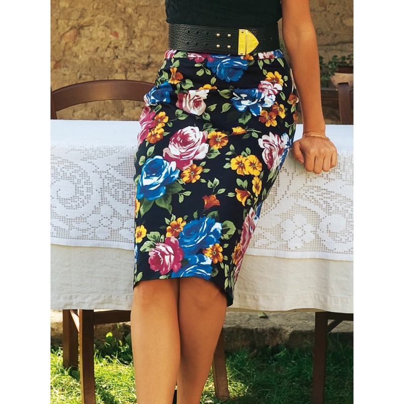 Pattern Satin skirt with...