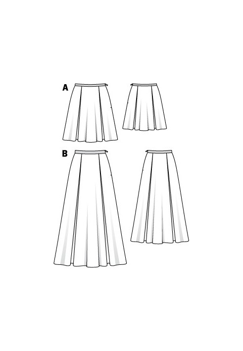 Pattern Satin maxi skirt with deep pleats (Burda 6/2011, pattern number 117 B)