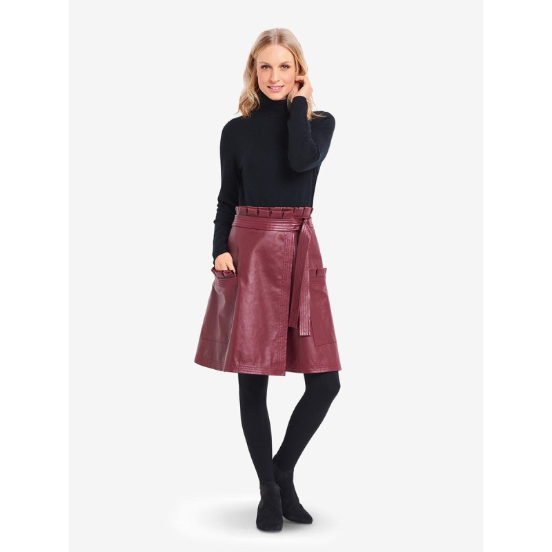 Pattern Mini-length leather...