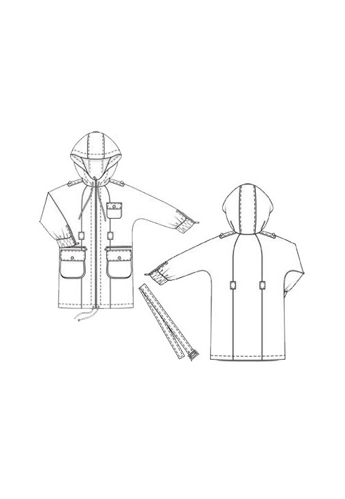 Parka pattern with solid sleeves (Burda 11/2011, pattern number 133)