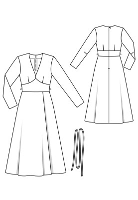 Pattern Midi cut-out dress with relief seams on the bodice (Burda 8/2020, pattern number 113 B)