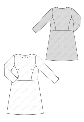 Pattern Dress with a flared skirt (Burda 2/2019, pattern number 6255 A)