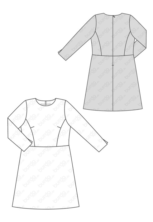 Pattern Dress with a flared skirt (Burda 2/2019, pattern number 6255 A)