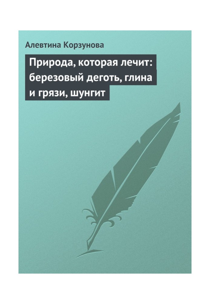 Природа, яка лікує: березовий дьоготь, глина та бруду, шунгіт