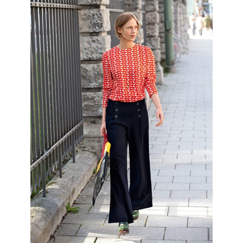Pattern Wide pants in...