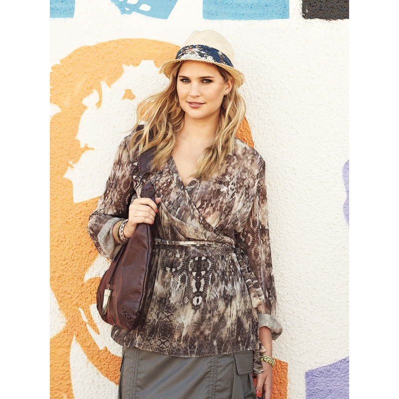 Pattern Chiffon tunic with...