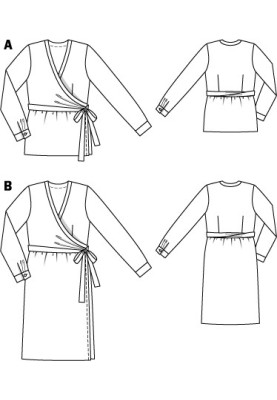 Выкройка Туника шифоновая с запахом (Burda 6/2012, № выкройки 141 A)