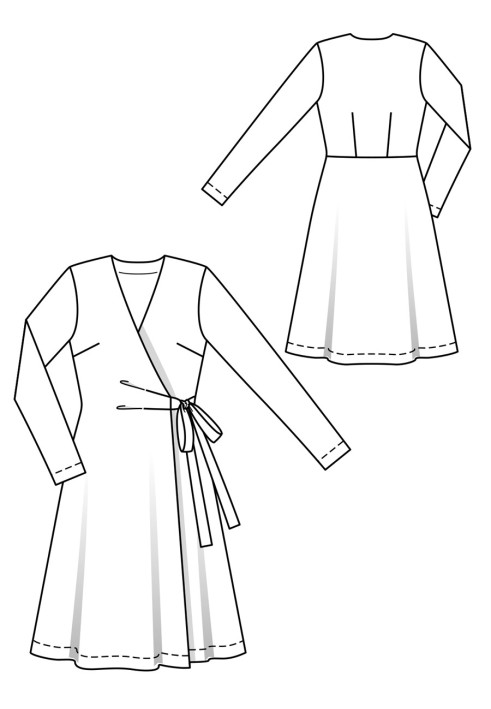 Pattern Dress with a smell and a flared skirt (Burda 11/2018, pattern number 109)