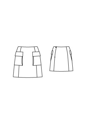 Pattern Mini skirt with briefcase pockets (Burda 8/2012, pattern number 135)