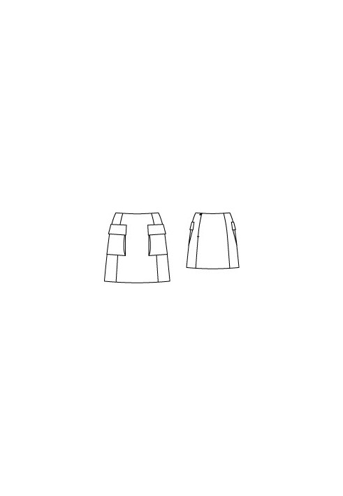 Pattern Mini skirt with briefcase pockets (Burda 8/2012, pattern number 135)