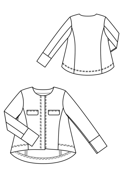 Pattern Jacket of a flared silhouette with an asymmetric bottom (Burda 5/2020, pattern number 116)