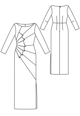 Pattern Dress with fan relief seams (Burda 12/2017, pattern number 119)