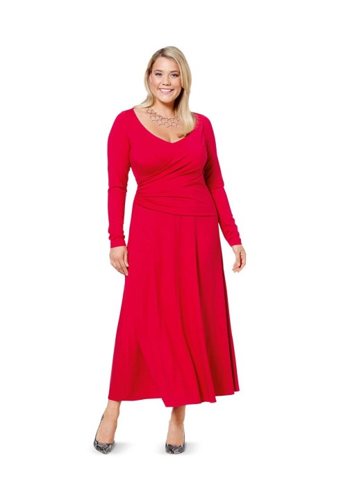 Pattern Knitted dress with a wide neckline and draperies (Burda 2/2016, pattern number 6619 A)