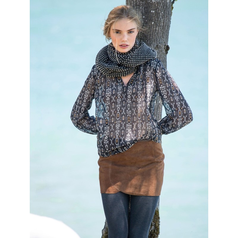 Pattern Mini suede skirt...