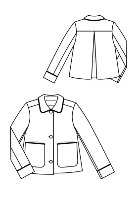 Pattern Short jacket with opposite pleat on the back (Burda 8/2020, pattern number 108)