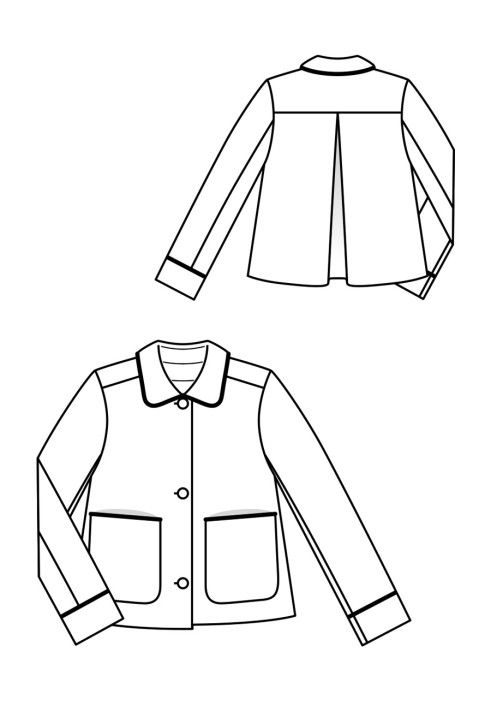 Pattern Short jacket with opposite pleat on the back (Burda 8/2020, pattern number 108)